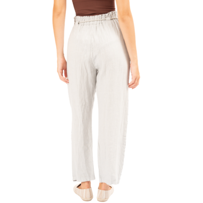 Vera May Italian Linen White Pant 6403