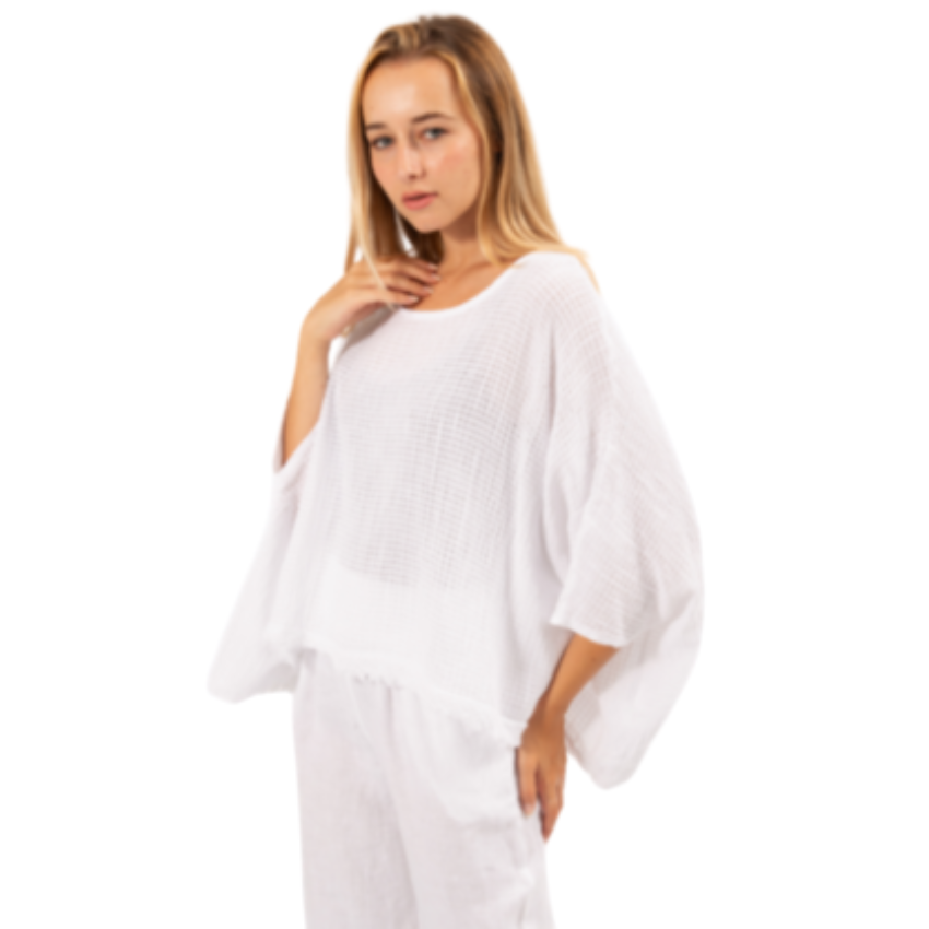 6406 WHITE ITALIAN COTTON TOP