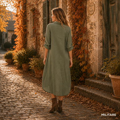 Vera May Italian Linen Militare Dress 6423