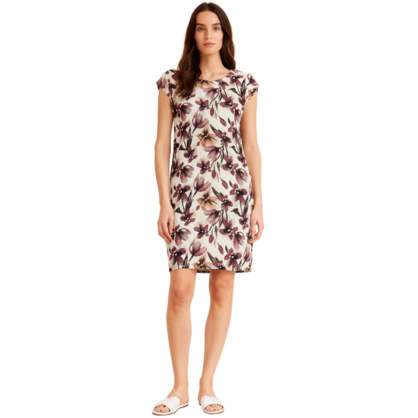 VERA MAY ITALIAN LINEN BEIGE DRESS 65701