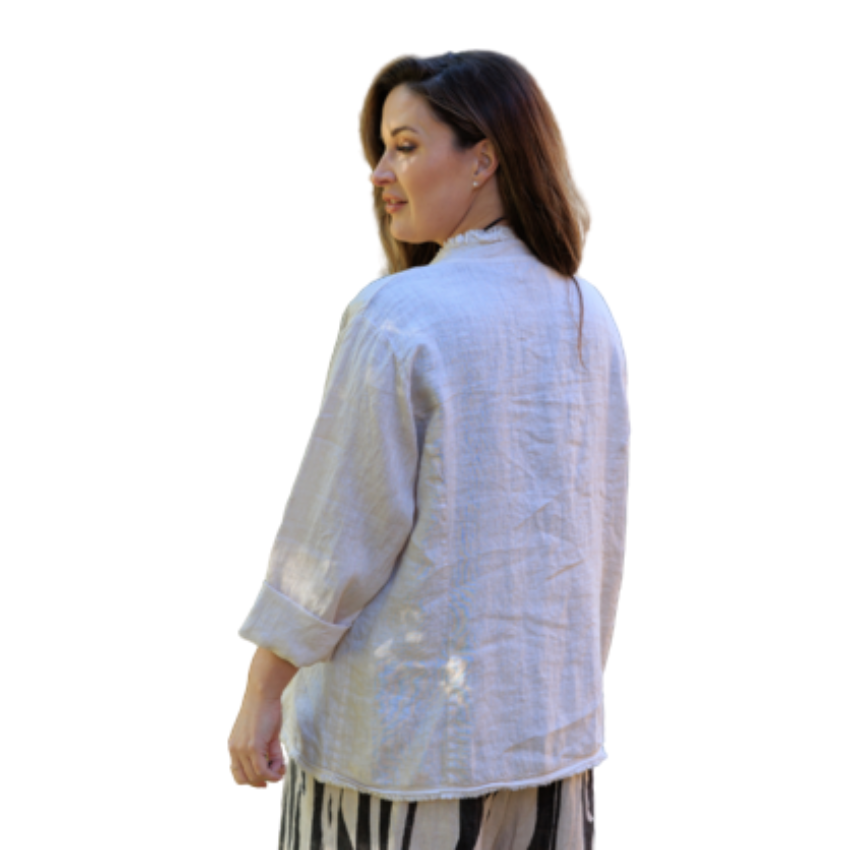 6572 VERA MAY WHITE ITALIAN LINEN JACKET