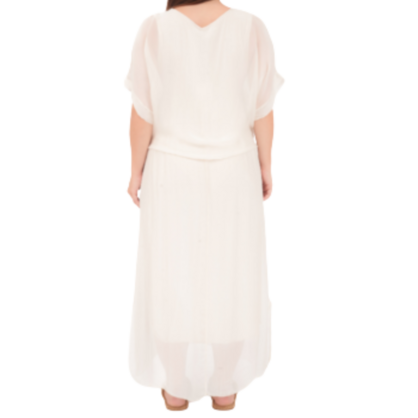 VERA MAY BEIGE ITALIAN SILK DRESS 6664