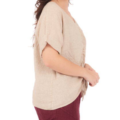 6670 ECRU LINEN TOP