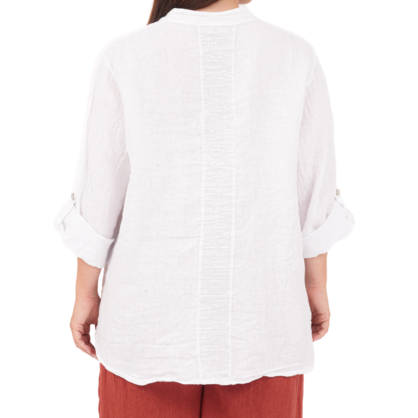 6675 BIANCO ITALIAN LINEN TOP