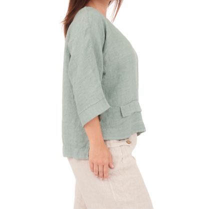 6683 SALVIA ITALIAN LINEN TOP