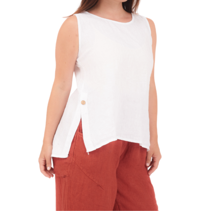 6684 BIANCO ITALIAN LINEN TOP
