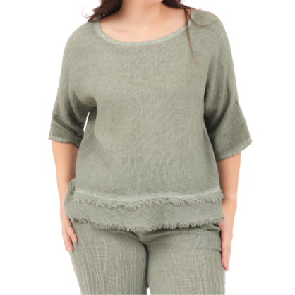 6685 MILITARE ITALIAN LINEN TOP