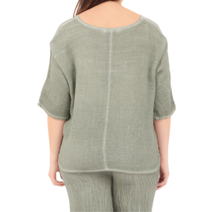 6685 MILITARE ITALIAN LINEN TOP