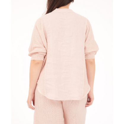 6687 SMOKE ITALIAN LINEN TOP