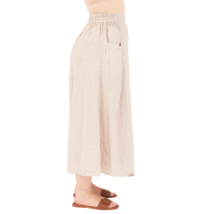 VERA MAY NUDE ITALIAN LINEN SKIRT 6695