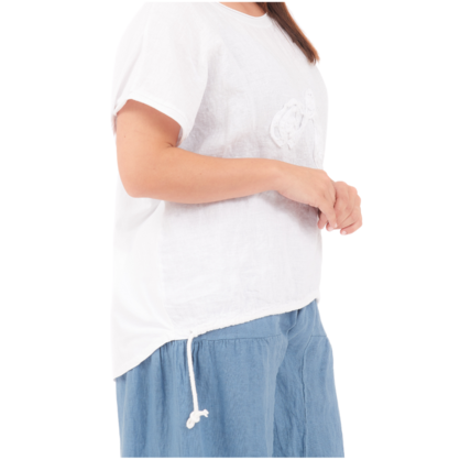 66963 BIANCO ITALIAN LINEN TOP
