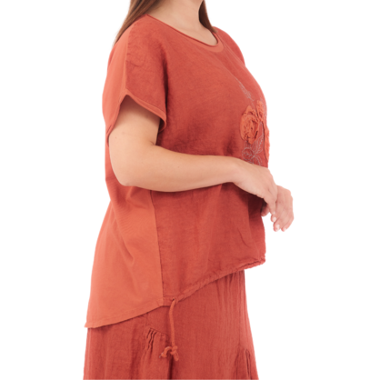 66963 CHILLI ITALIAN LINEN TOP