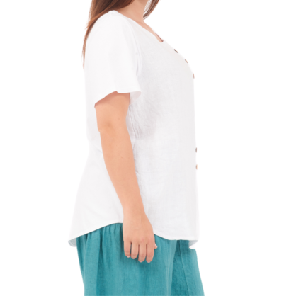 6698 BIANCO LINEN TOP