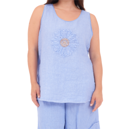 6699 IRIS ITALIAN LINEN TOP