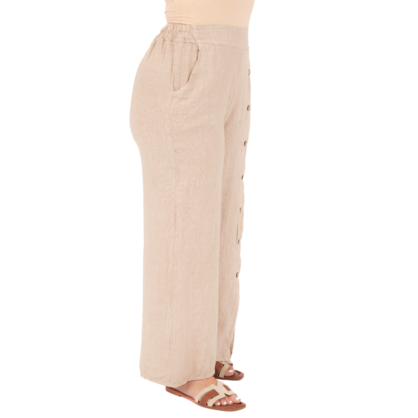Vera May Italian Linen Ecru Pant 6708