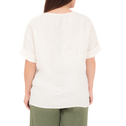 6712 LATTE ITALIAN LINEN TOP
