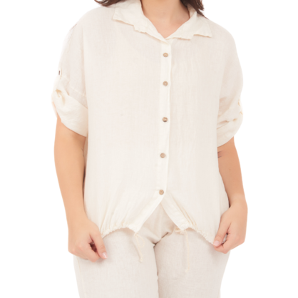 6718 LATTE LINEN TOP