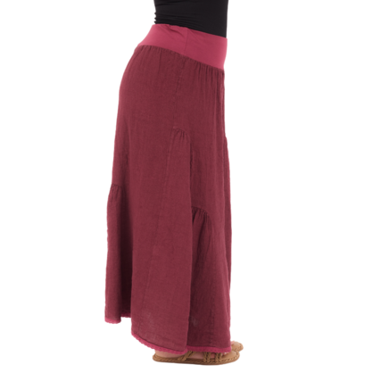 VERA MAY AMARANTO ITALIAN LINEN SKIRT 6722