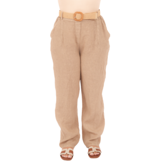 Vera May Italian Linen Camello Pant 6724