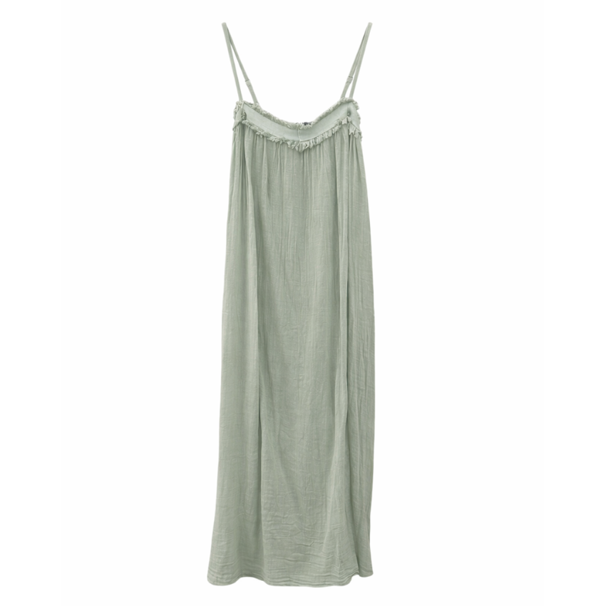 6782 Vera May Italian Cotton Midi Dress Salvia Green