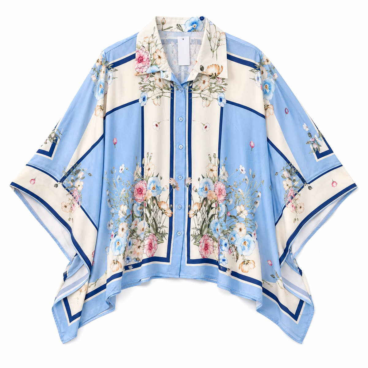 Vera May sky blue Italian viscose top 6986B