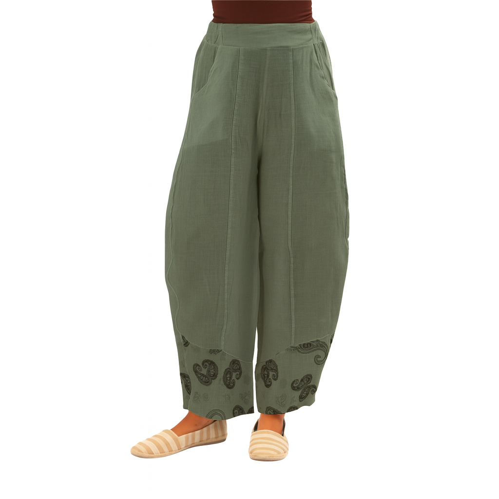 Vera May Italian Linen Sage Pant 6351-2