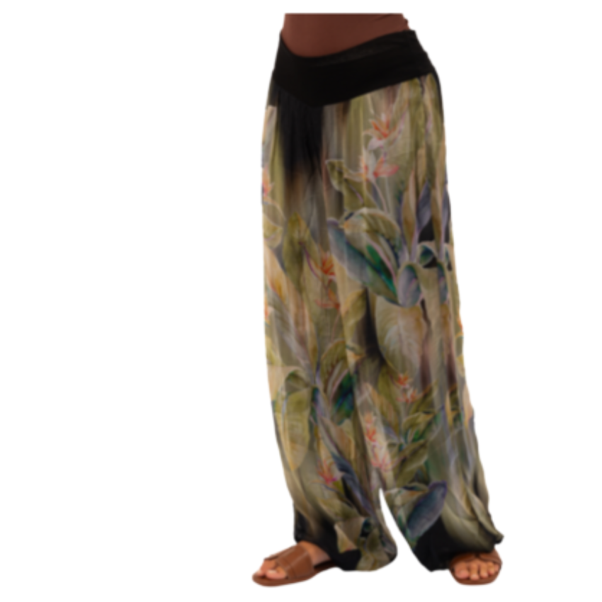 VERA MAY 8030DG-1 BLACK ITALIAN SILK PANT