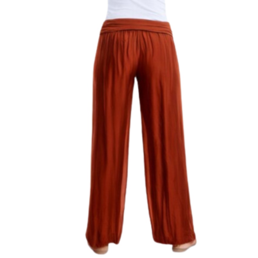 VERA MAY RUST ITALIAN SILK PANT 8030