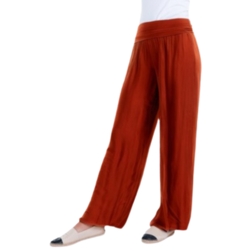 VERA MAY RUST ITALIAN SILK PANT 8030
