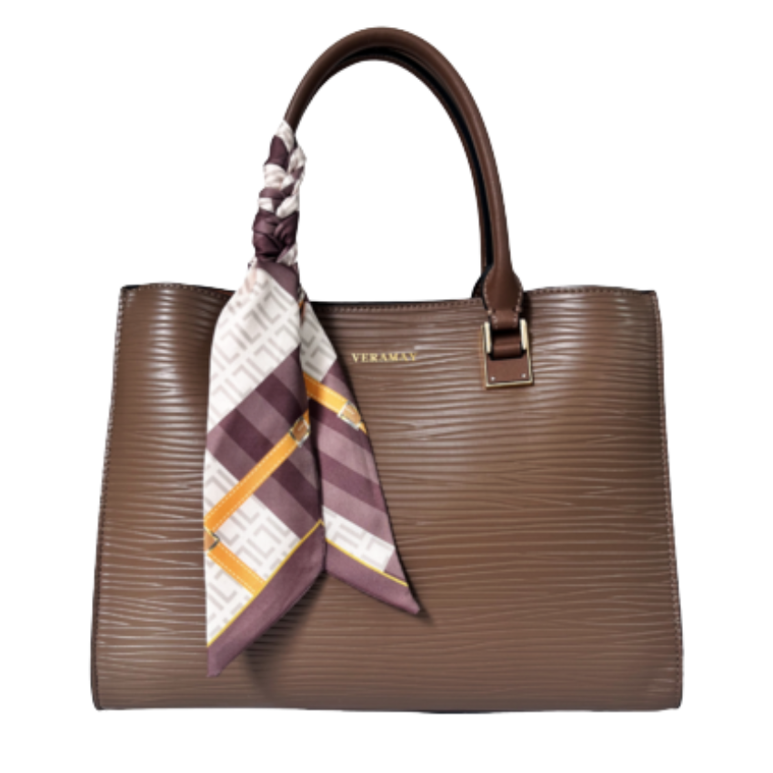 VERA MAY ALHO KHAKI VEGAN LEATHER HANDBAG