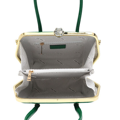 BRYSON VERA MAY SHINY PATENT VEGAN GUCCI GREEN HANDBAG