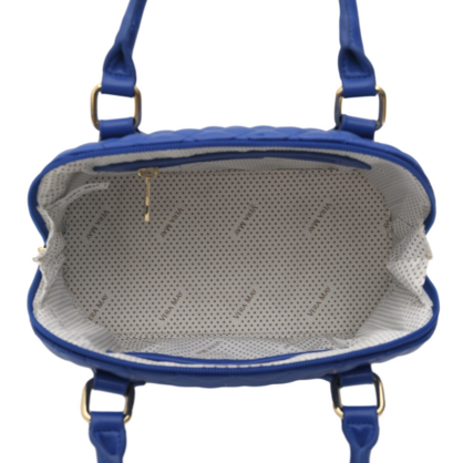 VERA MAY COCO BLUE VEGAN LEATHER HANDBAG