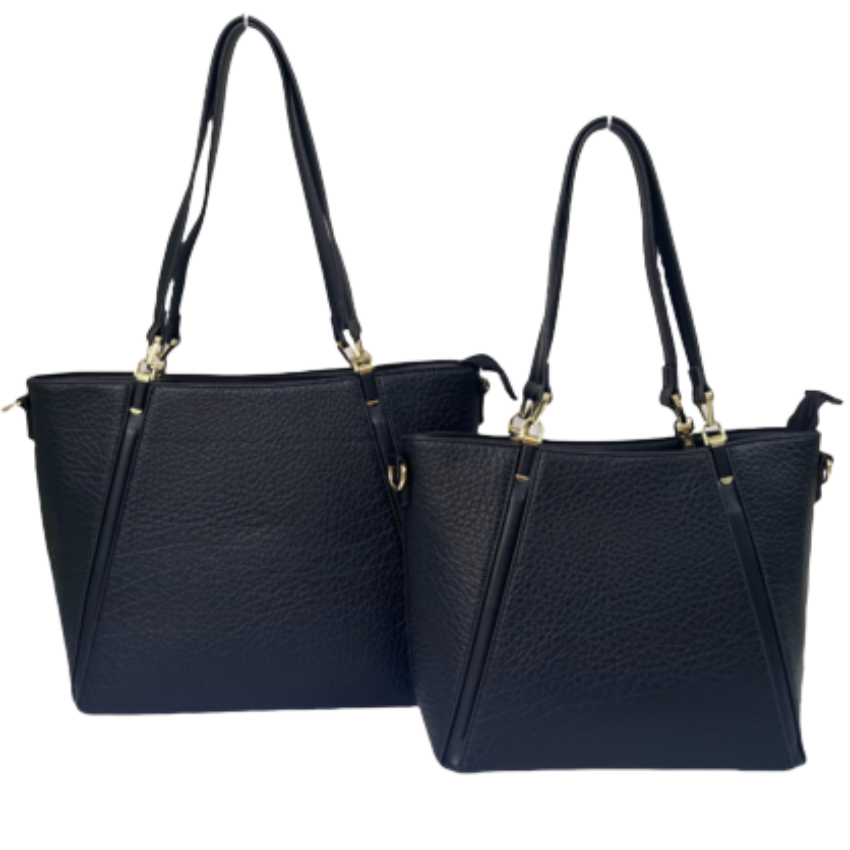 VERA MAY DAISY BLACK SET OF 2 VEGAN LEATHER HANDBAG