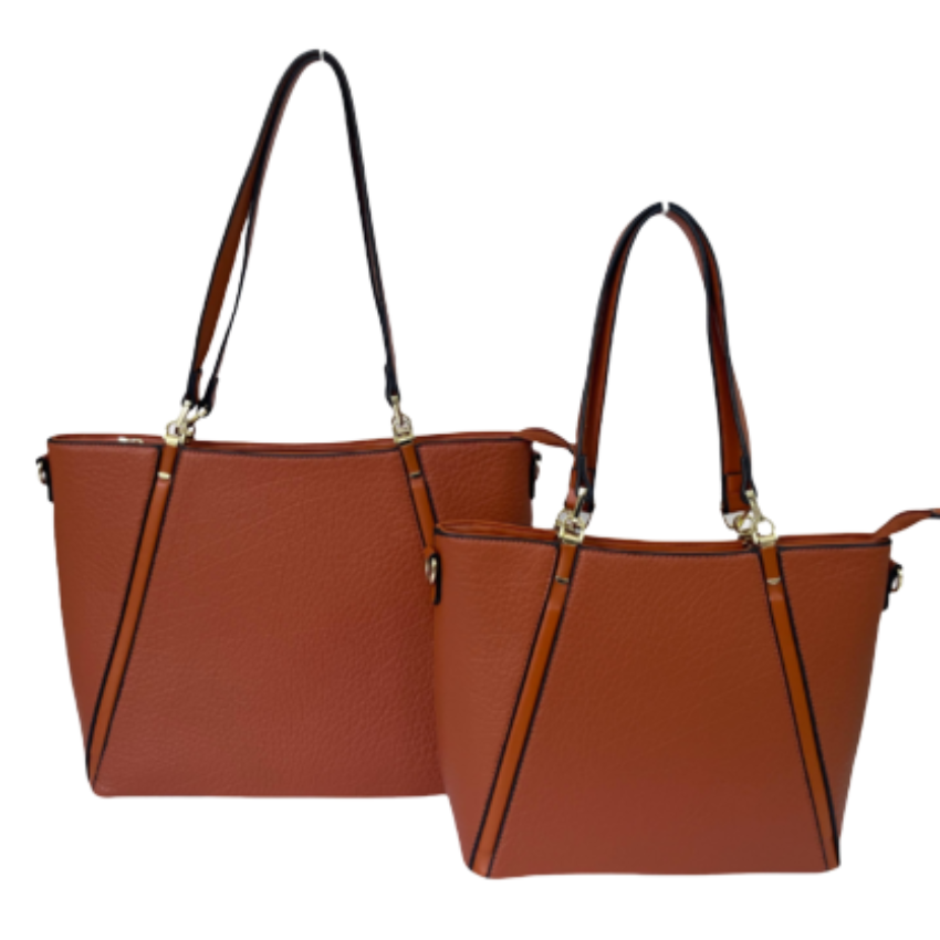 VERA MAY DAISY TAN SET OF 2 VEGAN LEATHER HANDBAG