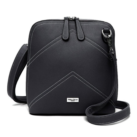 VERA MAY DAYNA BLACK VEGAN LEATHER HANDBAG