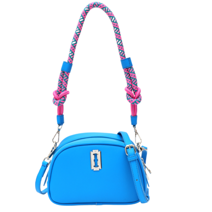 VERA MAY ELAINE BLUE VEGAN LEATHER HANDBAG
