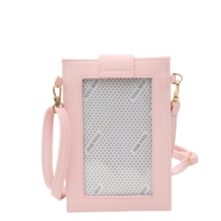 VERA MAY ELLE PINK VEGAN LEATHER HANDBAG