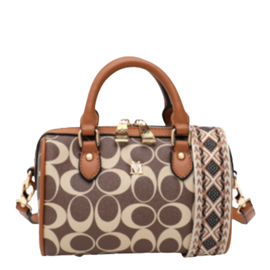 VERA MAY EMBER BRN/TAN VEGAN LEATHER HANDBAG