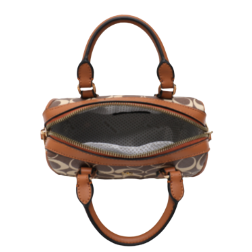 VERA MAY EMBER BRN/TAN VEGAN LEATHER HANDBAG