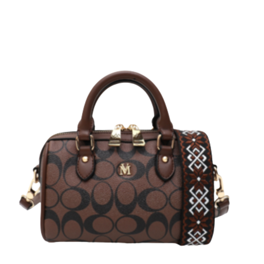 VERA MAY EMBER COFFEE/D.BRN VEGAN LEATHER HANDBAG