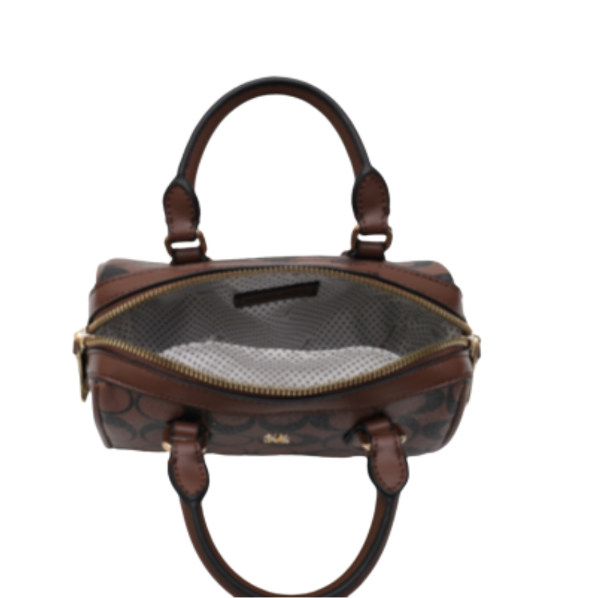 VERA MAY EMBER COFFEE/D.BRN VEGAN LEATHER HANDBAG
