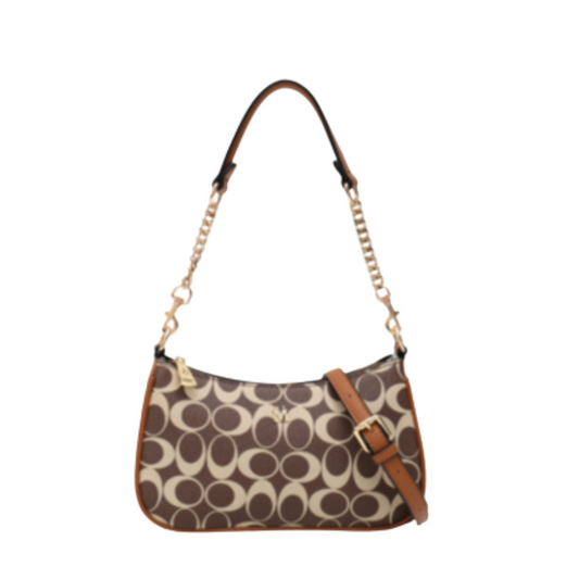 VERA MAY EVA BROWN VEGAN LEATHER HANDBAG