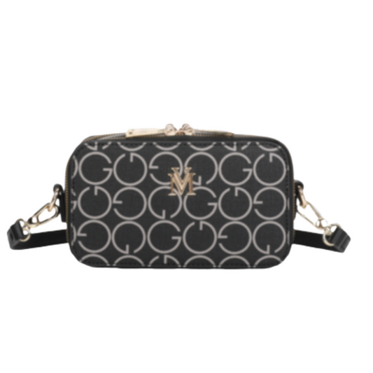 VERA MAY GLORIA BLACK VEGAN LEATHER HANDBAG