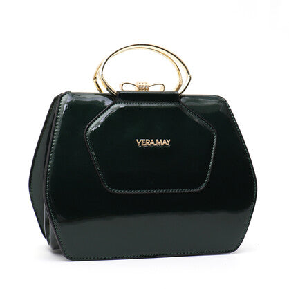 Alexia Vegan Leather Handbag — Green | Vera May