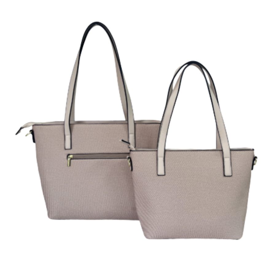 VERA MAY IGGI BEIGE SET OF 2 VEGAN LEATHER HANDBAG