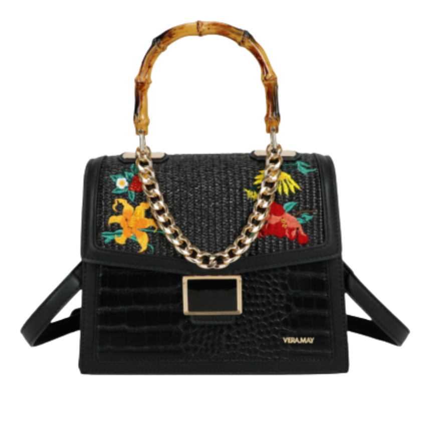 VERA MAY ILINA BLACK VEGAN FASHION HANDBAG