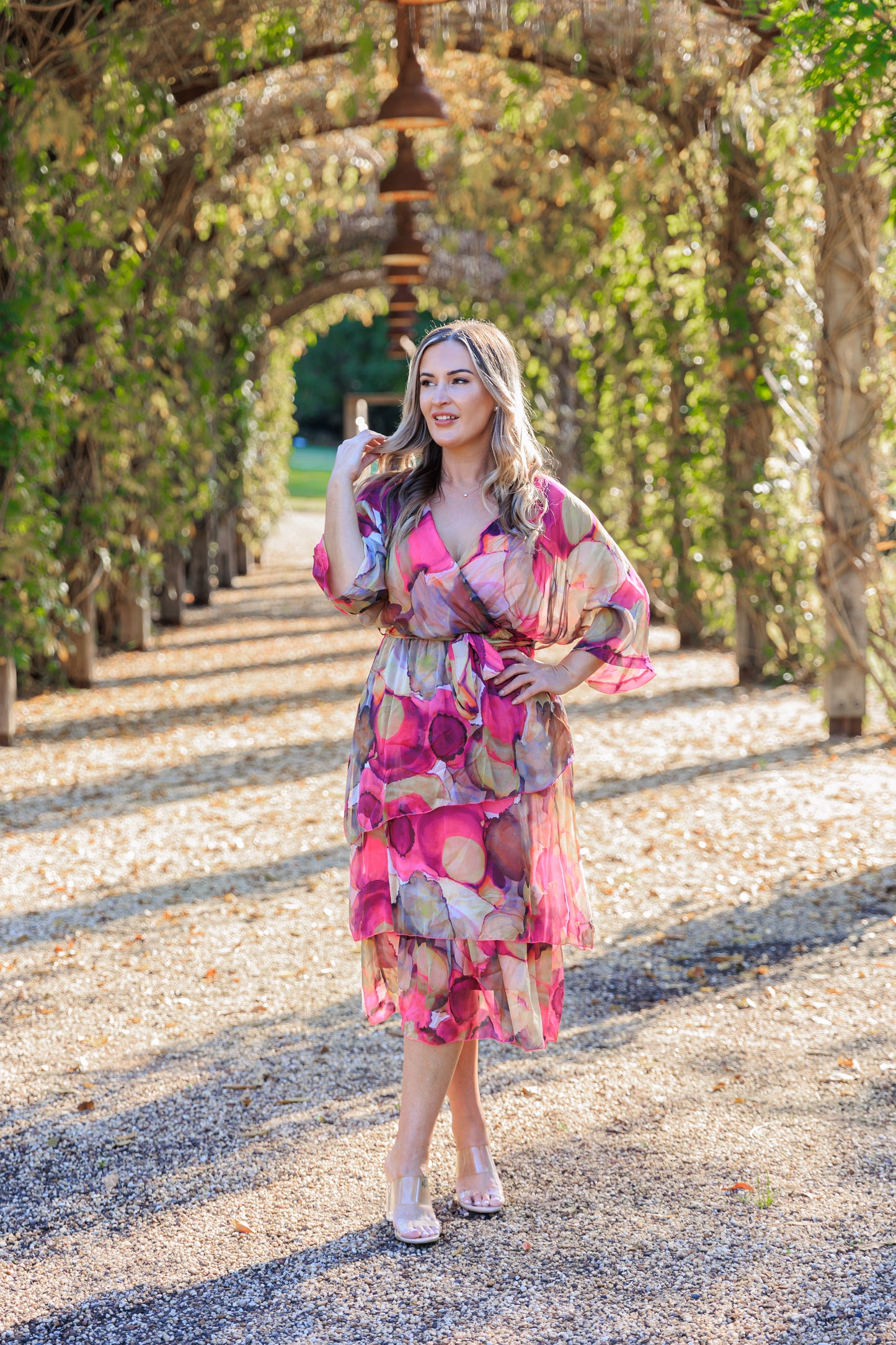 VERA MAY PINK ITALIAN SILK DRESS 6171