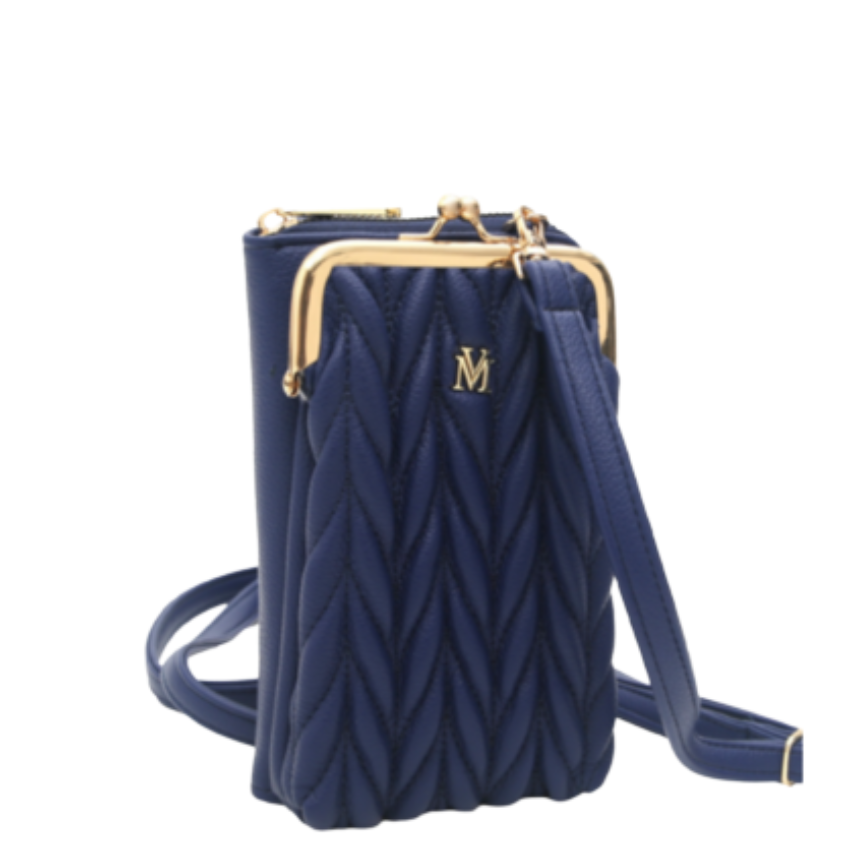VERA MAY KALI BLUE VEGAN LEATHER HANDBAG