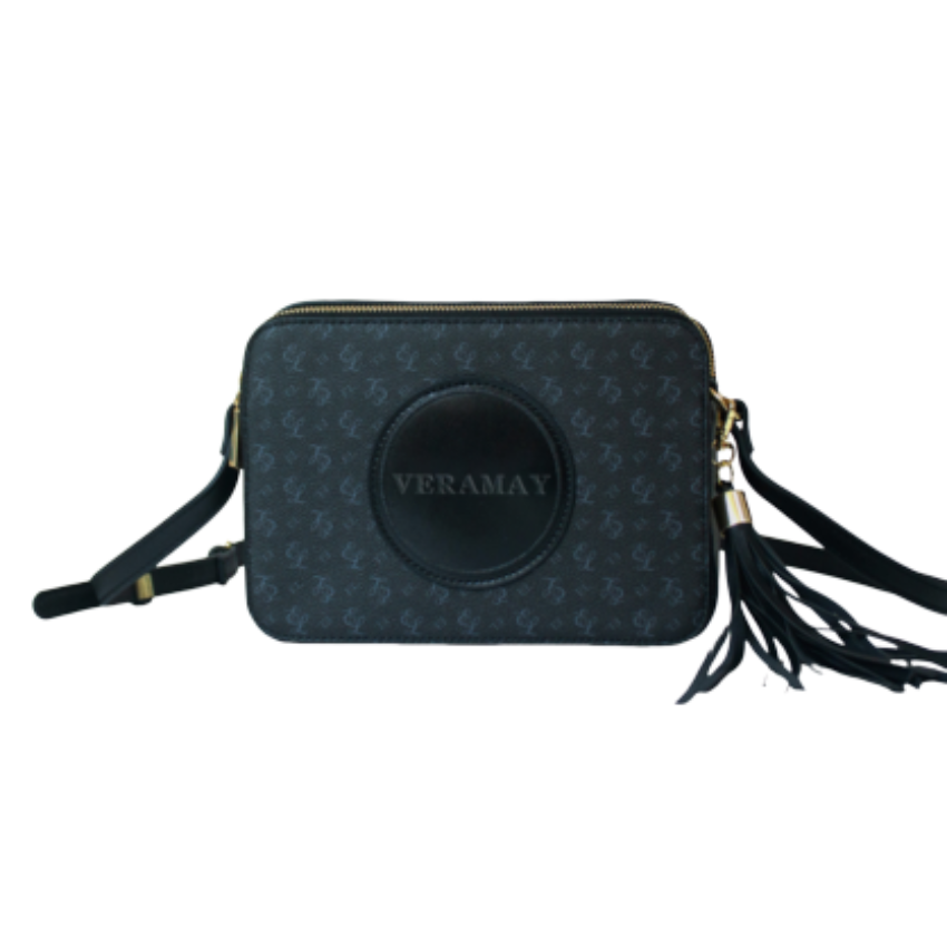 VERA MAY KINDLE BLACK VEGAN LEATHER HANDBAG