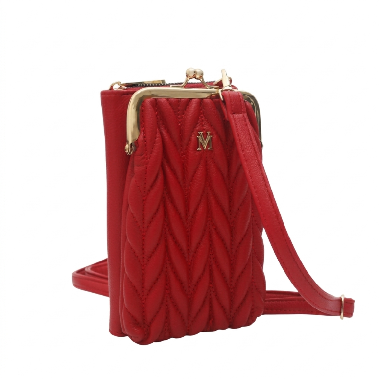 VERA MAY KALI RED VEGAN LEATHER HANDBAG